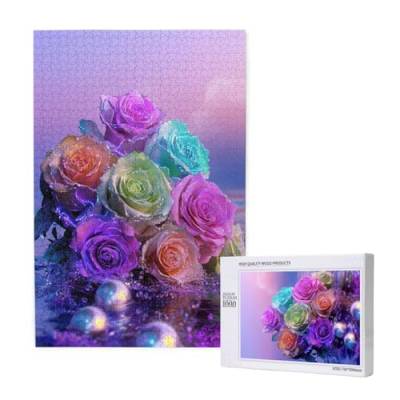 Puzzle 120 Teile Blume Puzzles für Erwachsene Perle HD Puzzel Anspruchsvolles und Lustig Kreatives Unterhaltungsspiel, DIY Holzpuzzle für Erwachsene Als Feiertage Deko Geschenk fur Frauen M-1970 von Yeogcohe